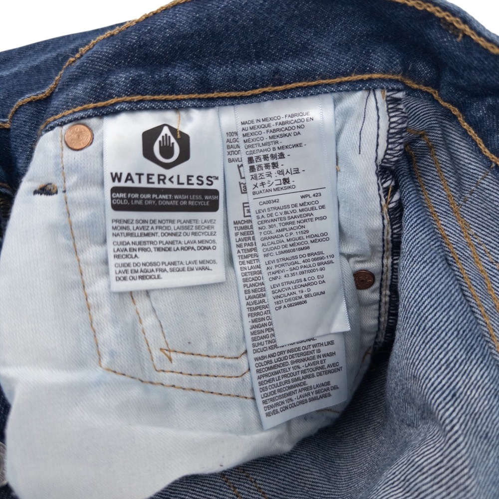 Levi's 501 Men's Straight Jeans in Dark Blue Denim - Picture 10 of 16